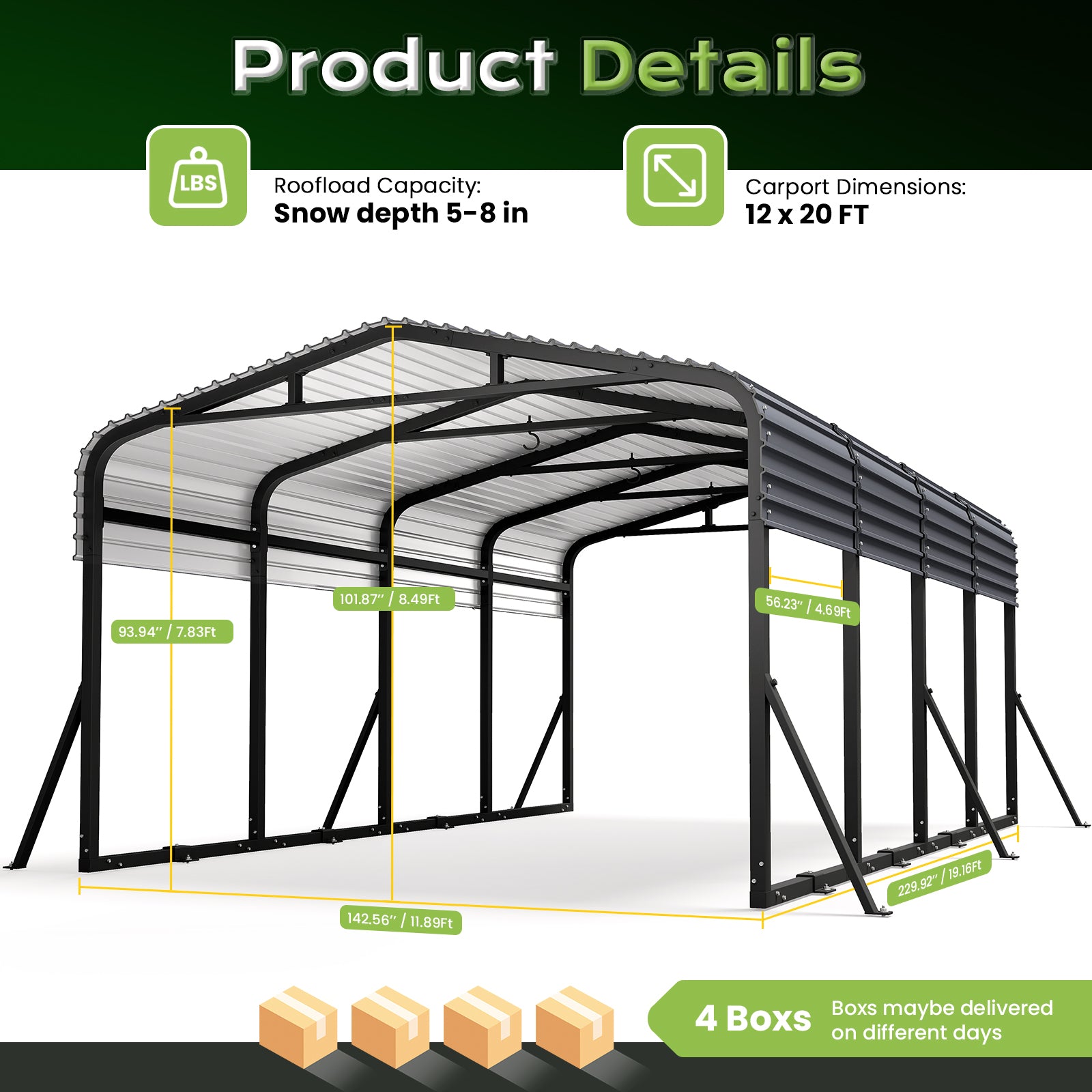 Jocoevol Heavy Duty Metal Carport.