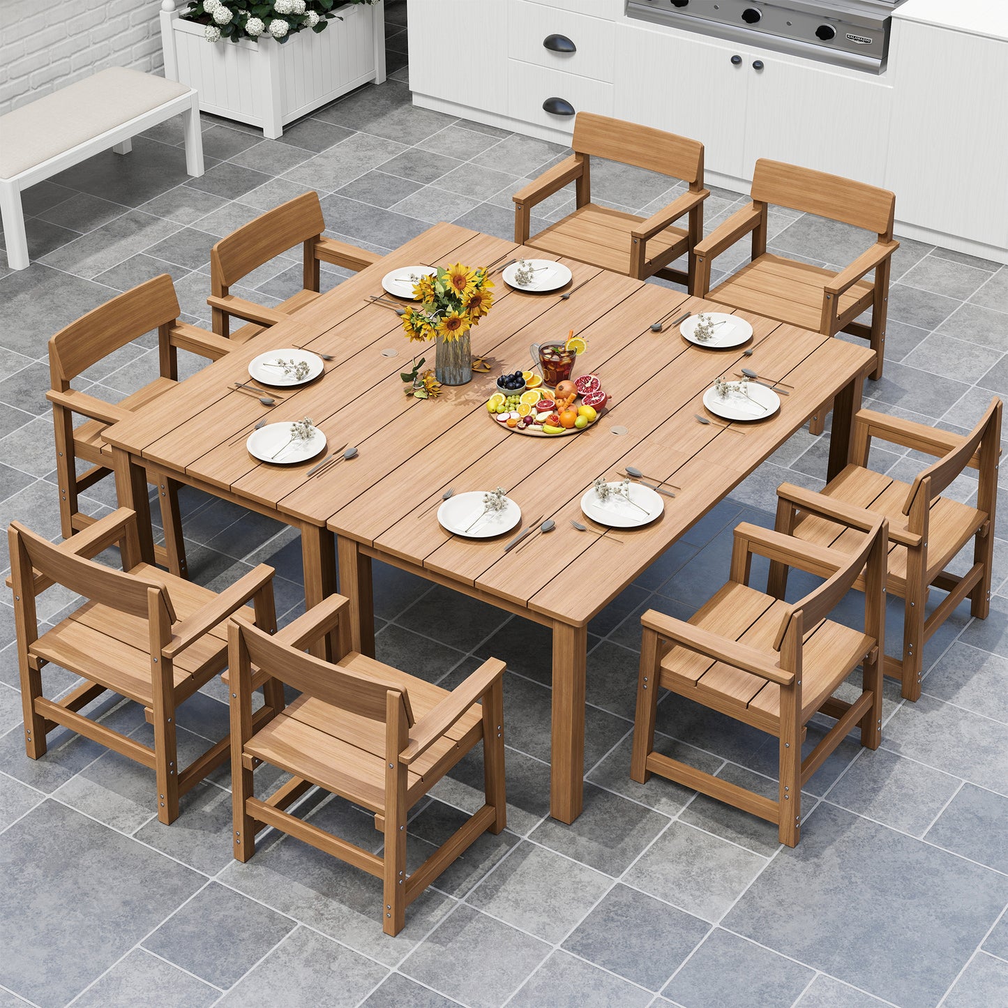 Jocoevol 7-Piece Outdoor Terrace Dining Table and Chair Set