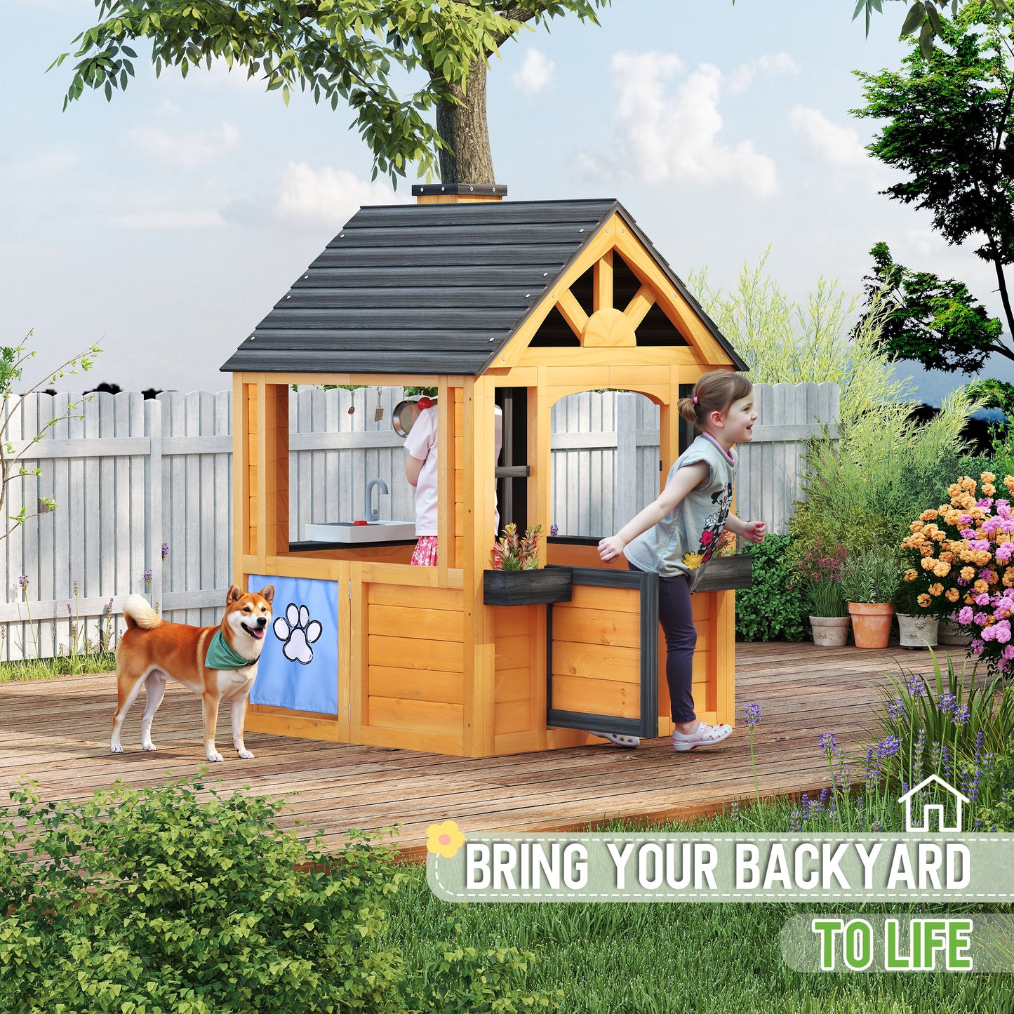 Jocoevol Kids Outdoor Playhouse