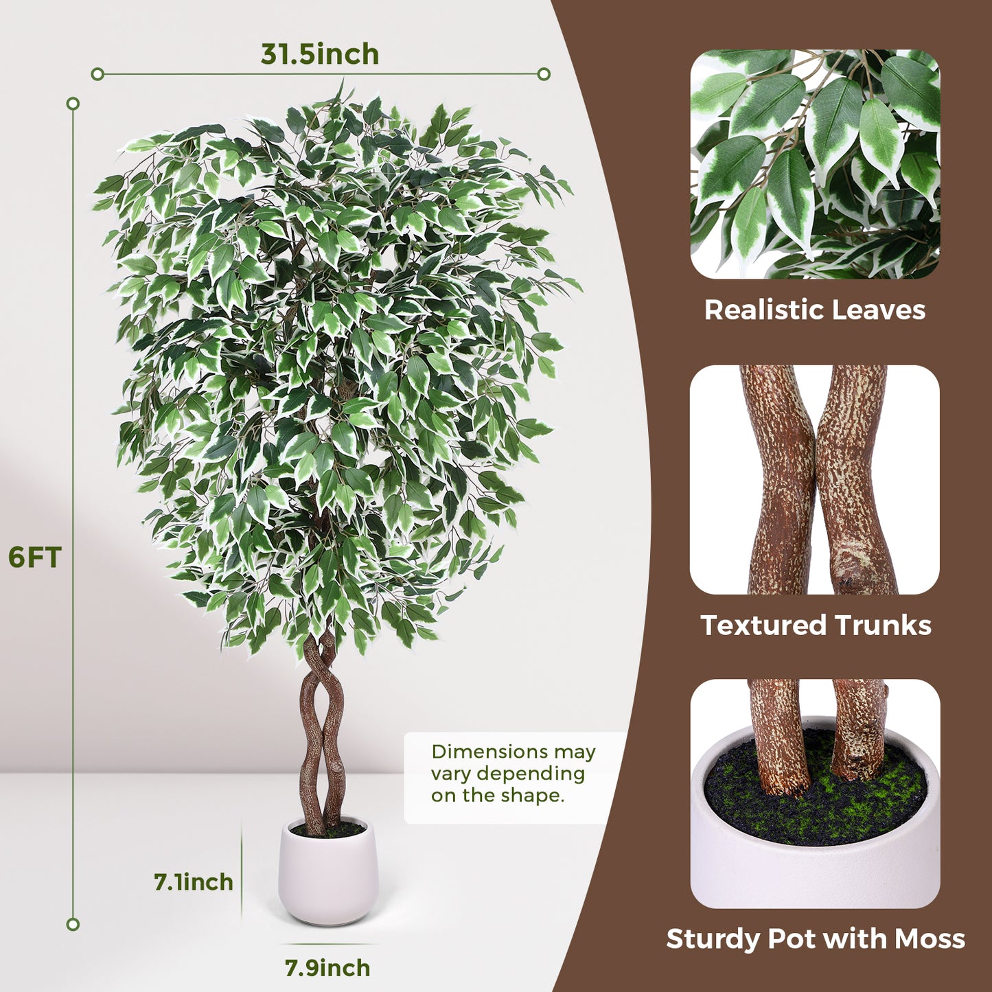 Jocoevol Artificial Ficus Tree