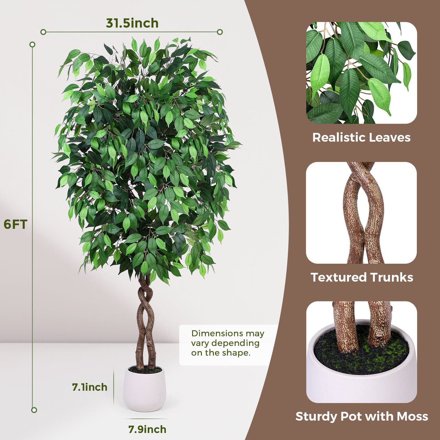 Jocoevol Artificial Ficus Tree