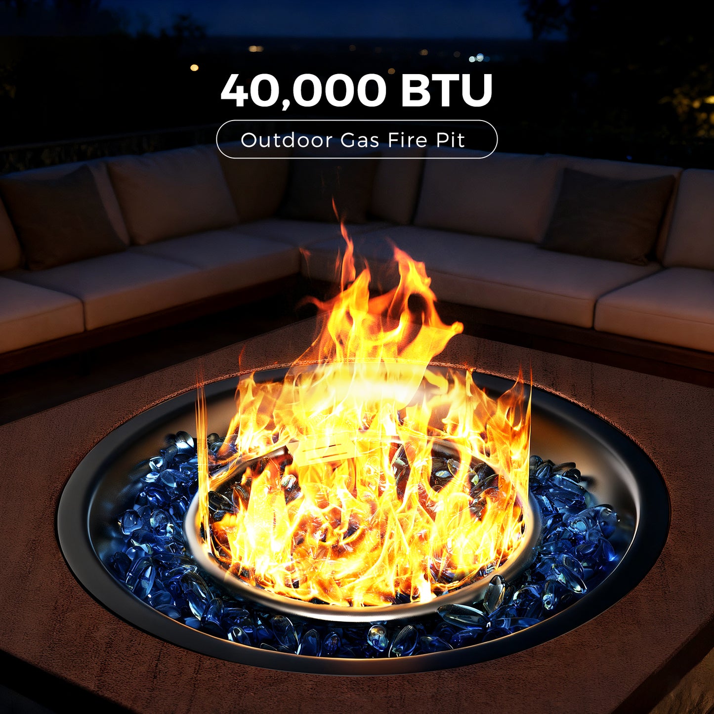 Jocoevol 28-Inch Gas Fire Pit Table — 40,000 BTU Propane Fire Pit