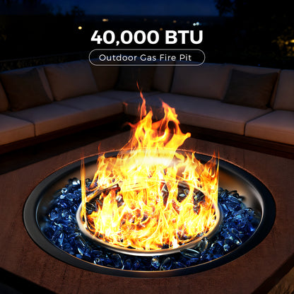 Jocoevol 28-Inch Gas Fire Pit Table — 40,000 BTU Propane Fire Pit