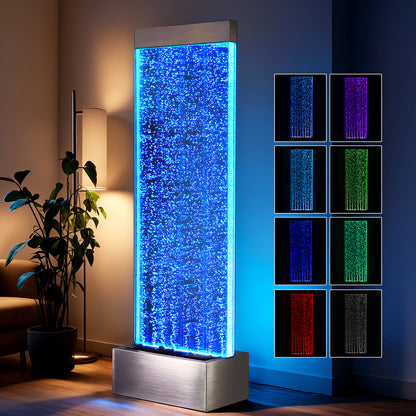 Jocoevol Bubble Wall Waterfall Fountain - Acrylic Indoor Floor Standing Water Wall