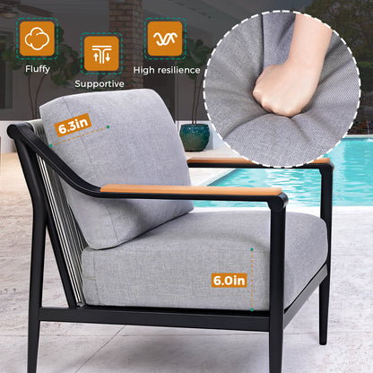 Jocoevol 4-Piece Outdoor Sofa Set - Four Seaters with Coffee Table
