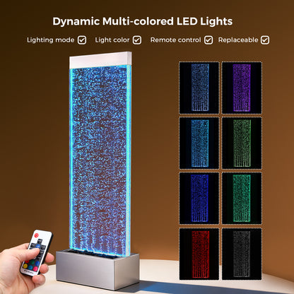 Jocoevol Bubble Wall Waterfall Fountain - Acrylic Indoor Floor Standing Water Wall