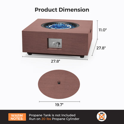 Jocoevol 28-Inch Gas Fire Pit Table — 40,000 BTU Propane Fire Pit