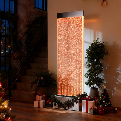 Jocoevol Bubble Wall Waterfall Fountain - Acrylic Indoor Floor Standing Water Wall