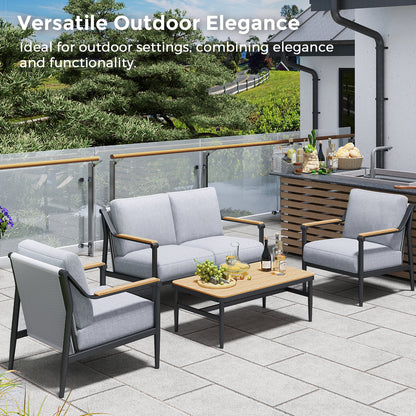 Jocoevol 4-Piece Outdoor Sofa Set - Four Seaters with Coffee Table