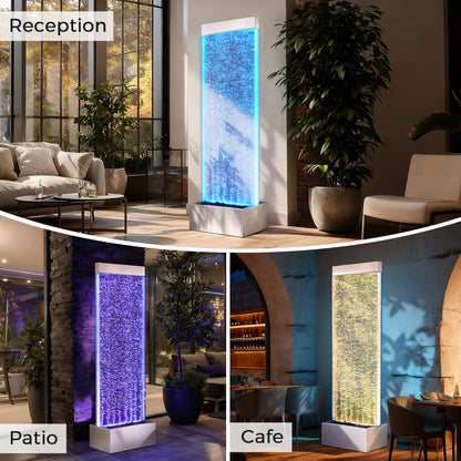Jocoevol Bubble Wall Waterfall Fountain - Acrylic Indoor Floor Standing Water Wall