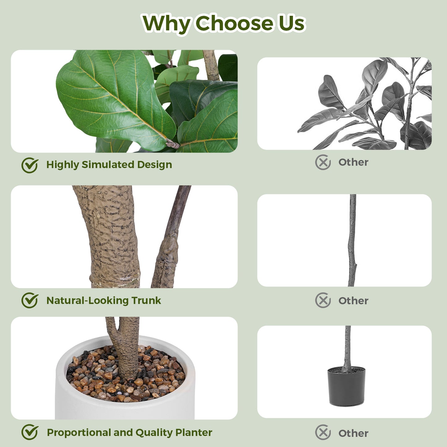 Jocoevol Artificial Fiddle Leaf Tree
