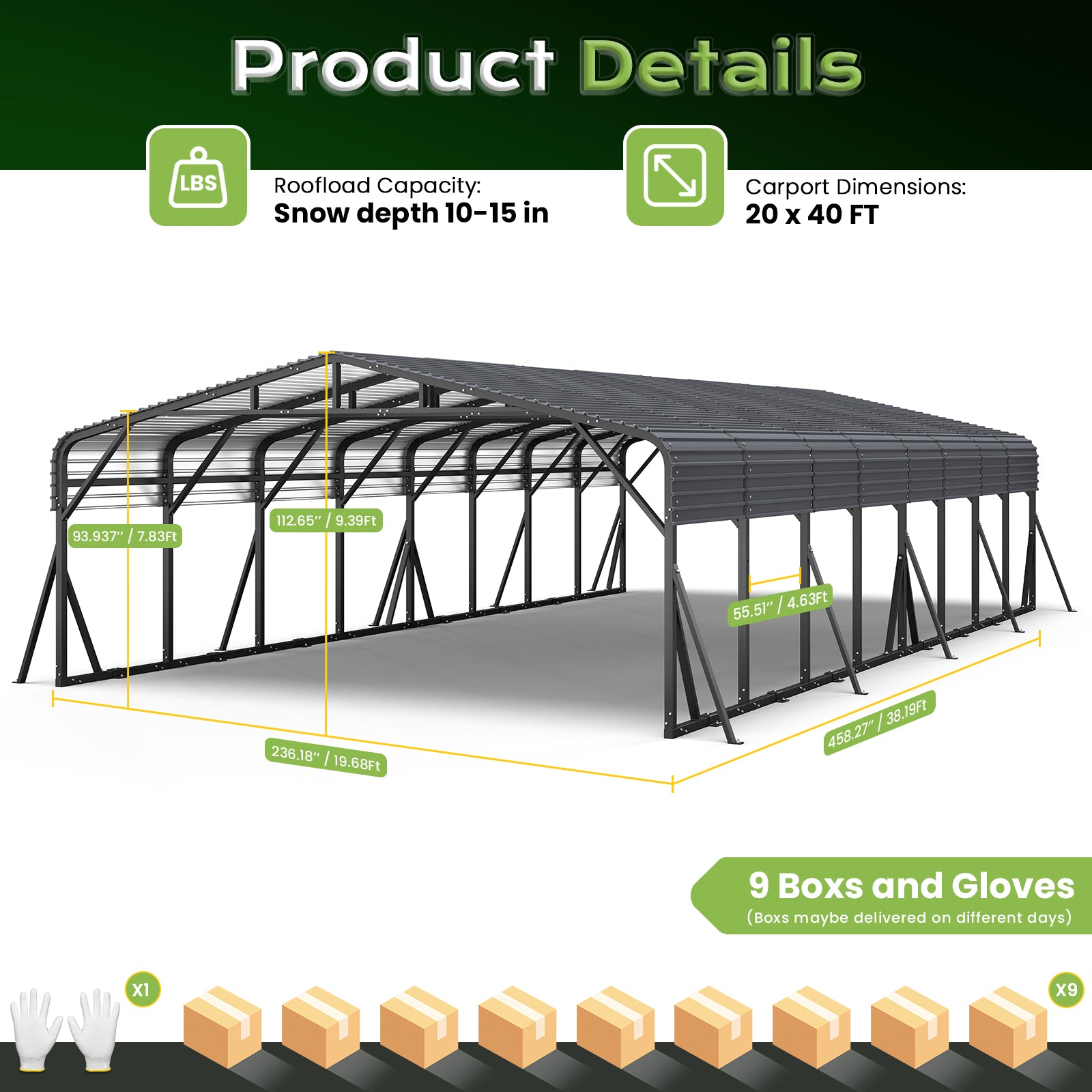 Jocoevol Heavy Duty Metal Carport.