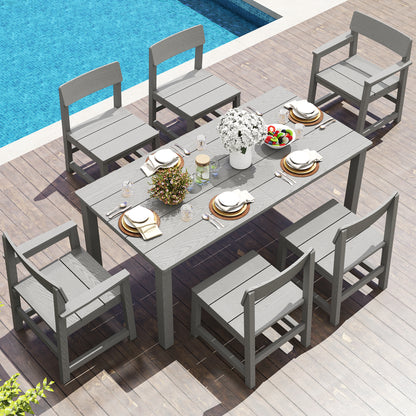 Jocoevol 7-Piece Outdoor Terrace Dining Table and Chair Set