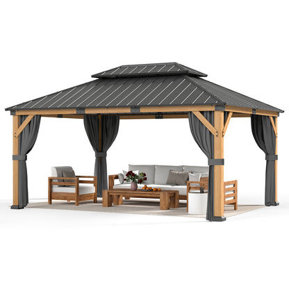 Jocoevol Wood Gazebo - Hardtop Outdoor Permanent Pavilion