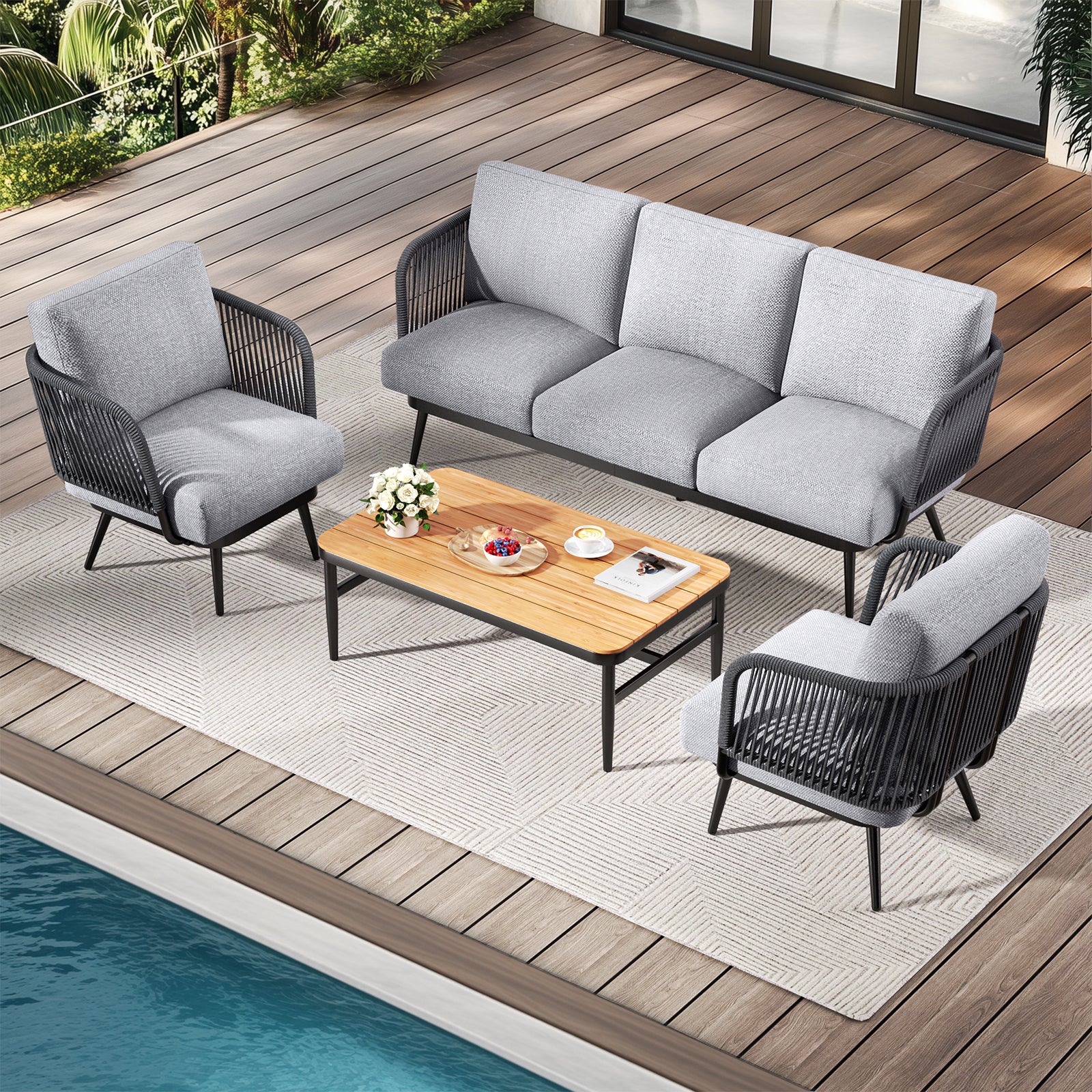 Jocoevol Outdoor Patio Sofa Set.