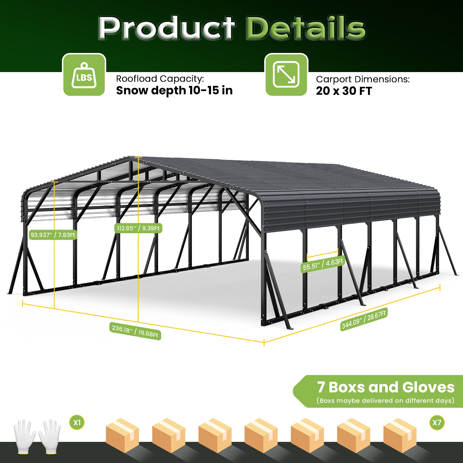 Jocoevol Heavy Duty Metal Carport.