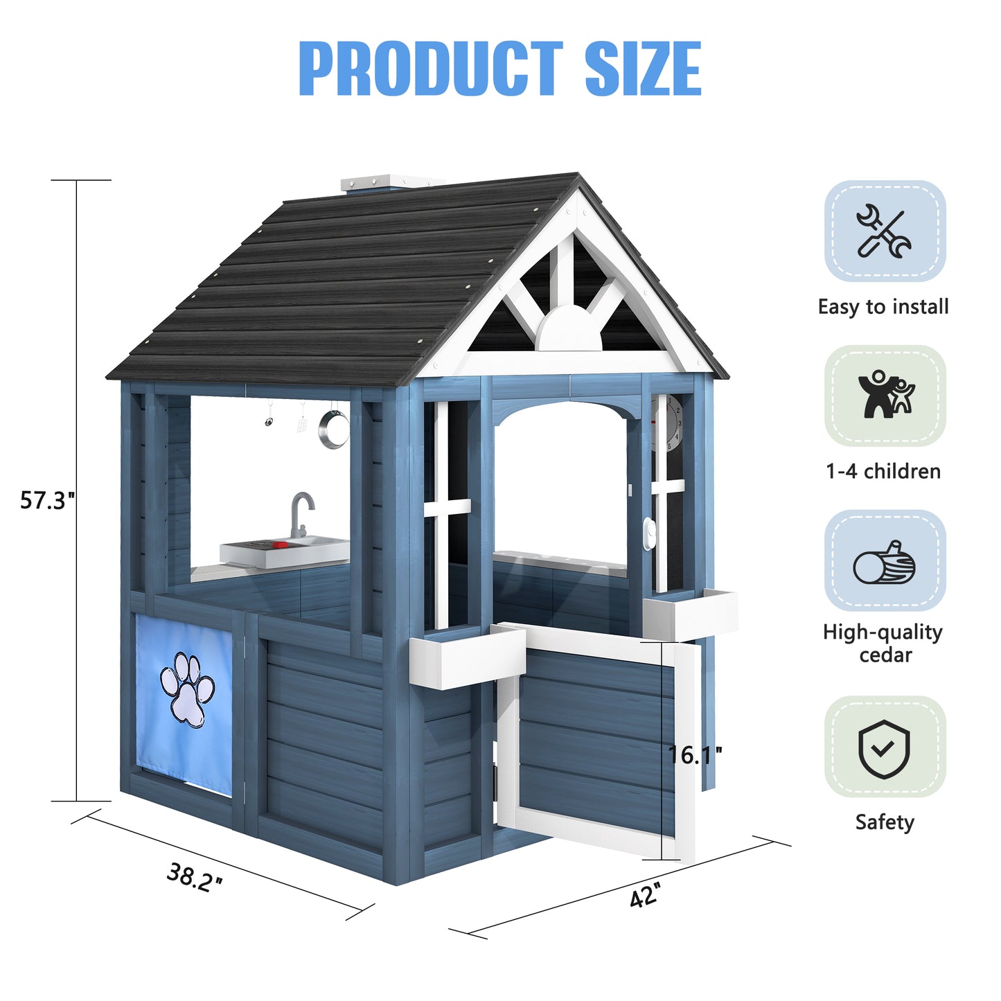 Jocoevol Kids Outdoor Playhouse