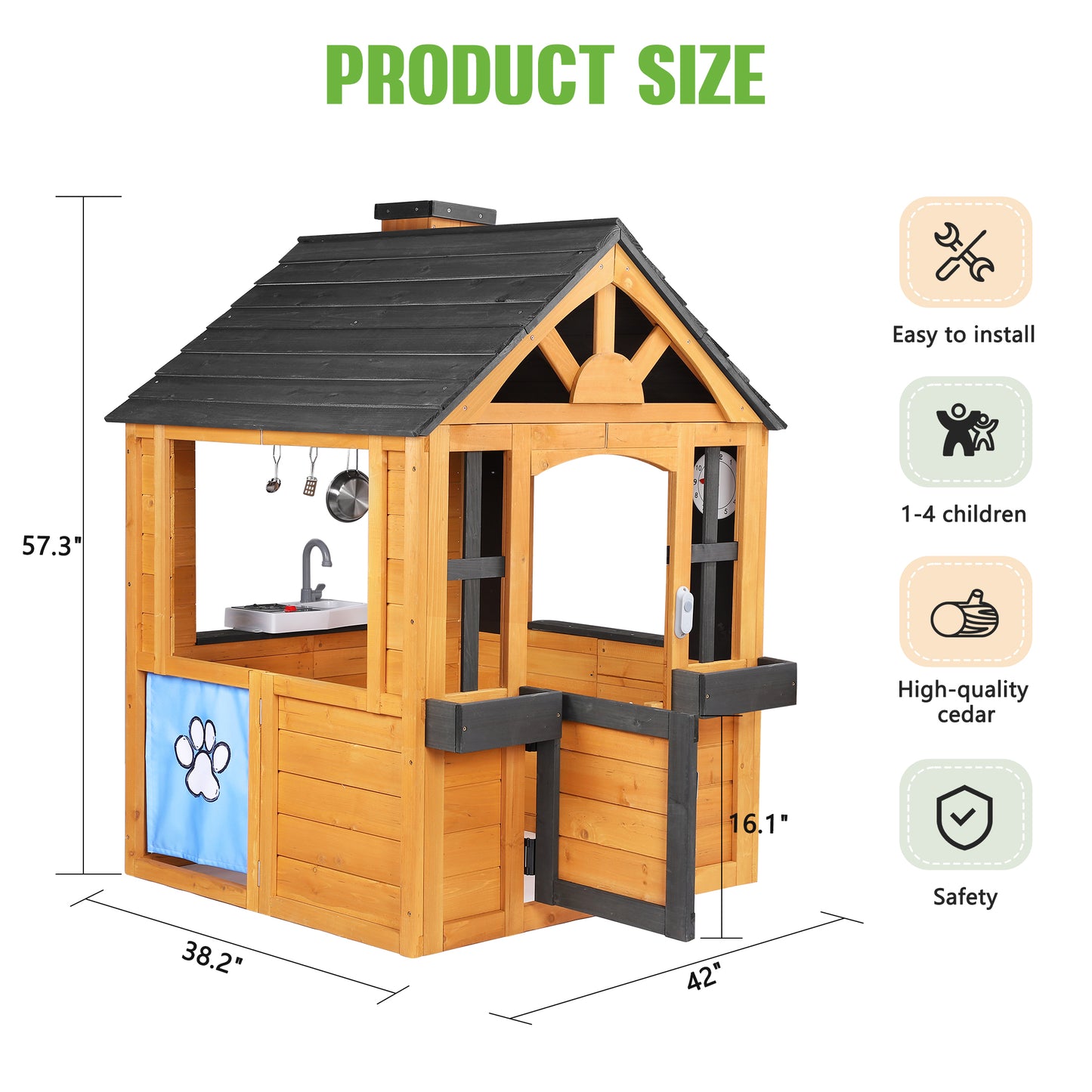 Jocoevol Kids Outdoor Playhouse