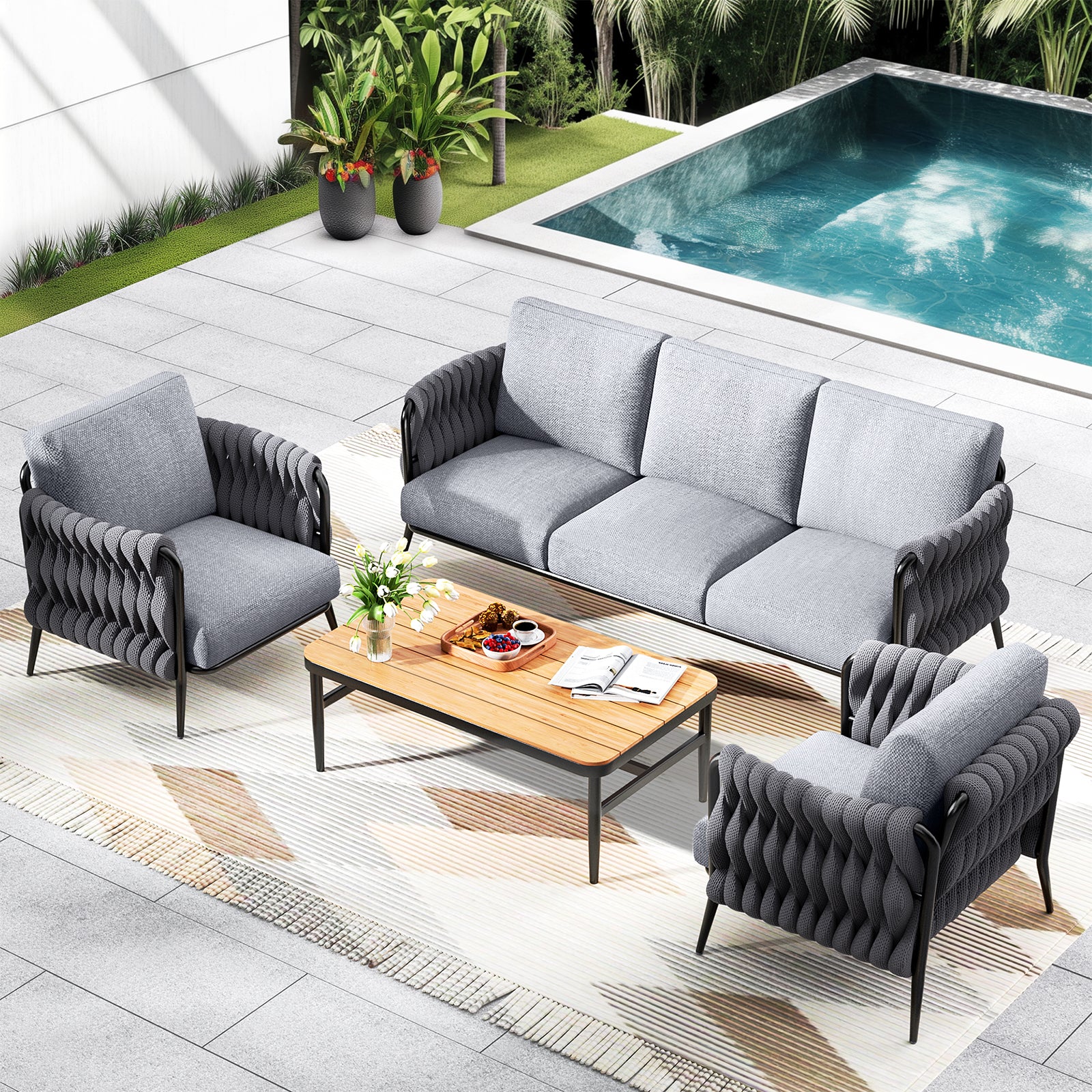 Jocoevol Outdoor Patio Sofa Set.