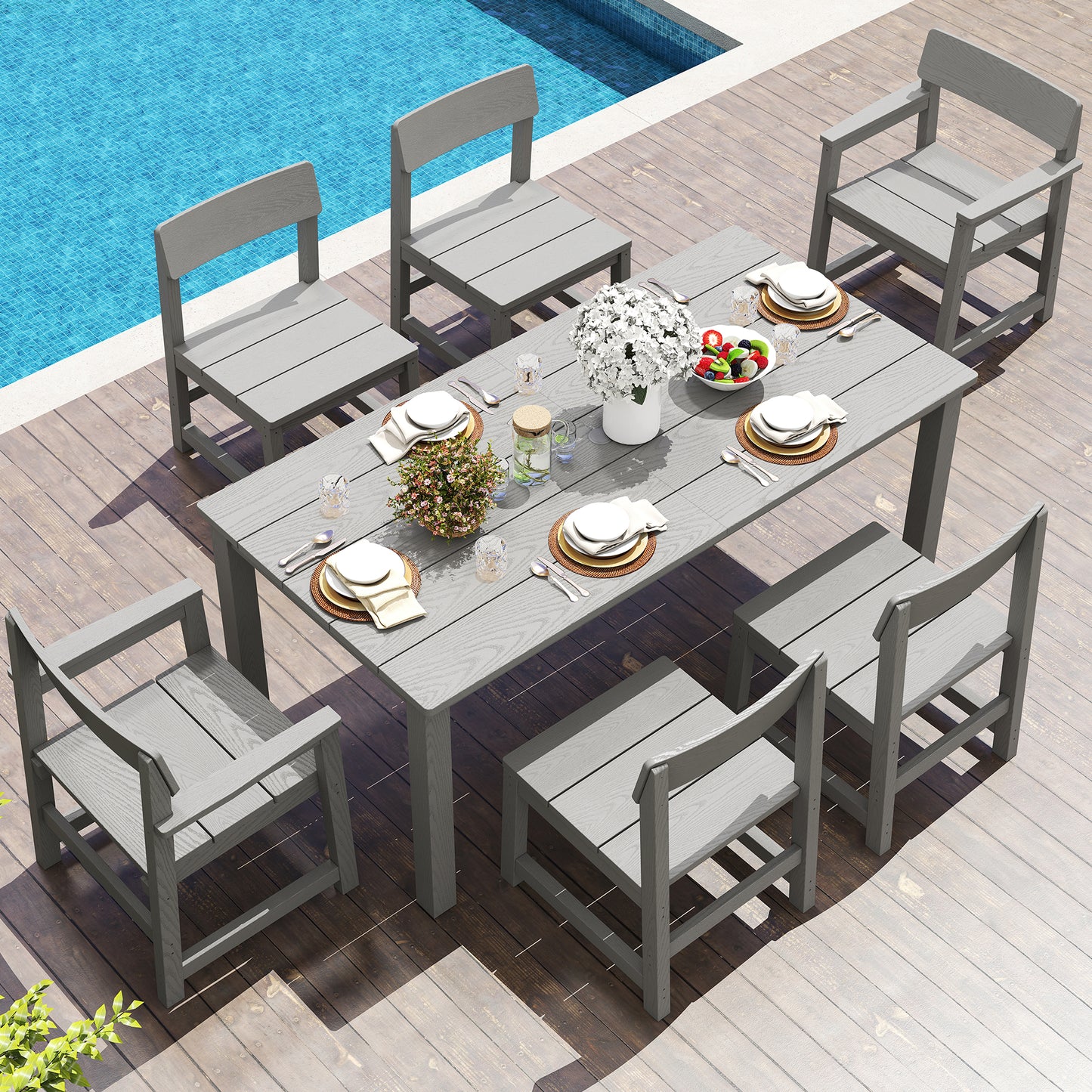 Jocoevol 7-Piece Outdoor Terrace Dining Table and Chair Set