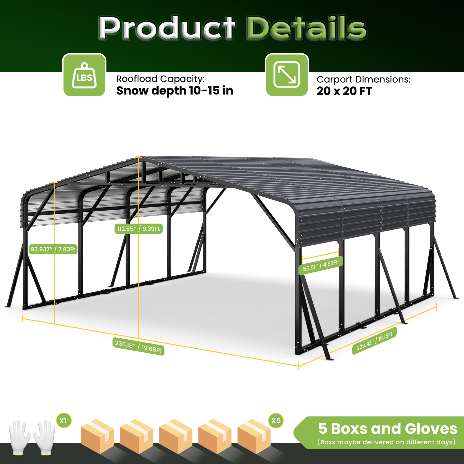 Jocoevol Heavy Duty Metal Carport.