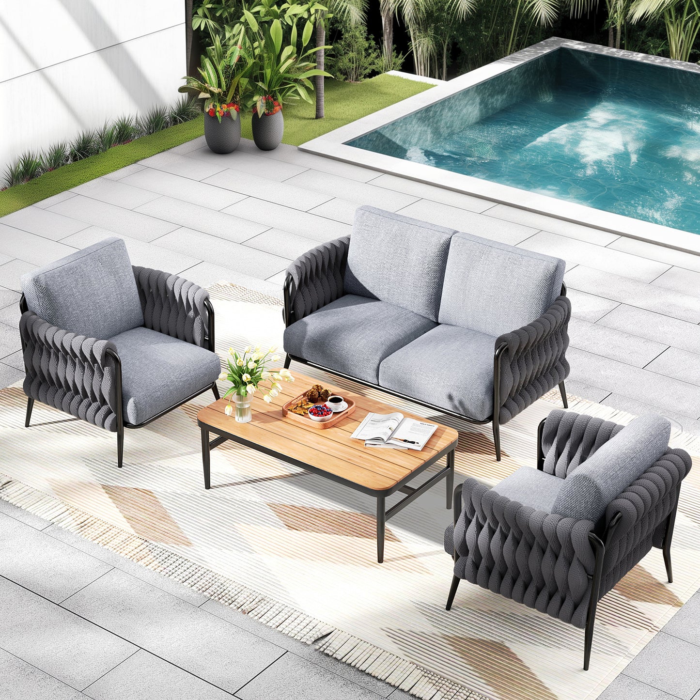 Jocoevol 5-Piece Outdoor Patio Sofa Set
