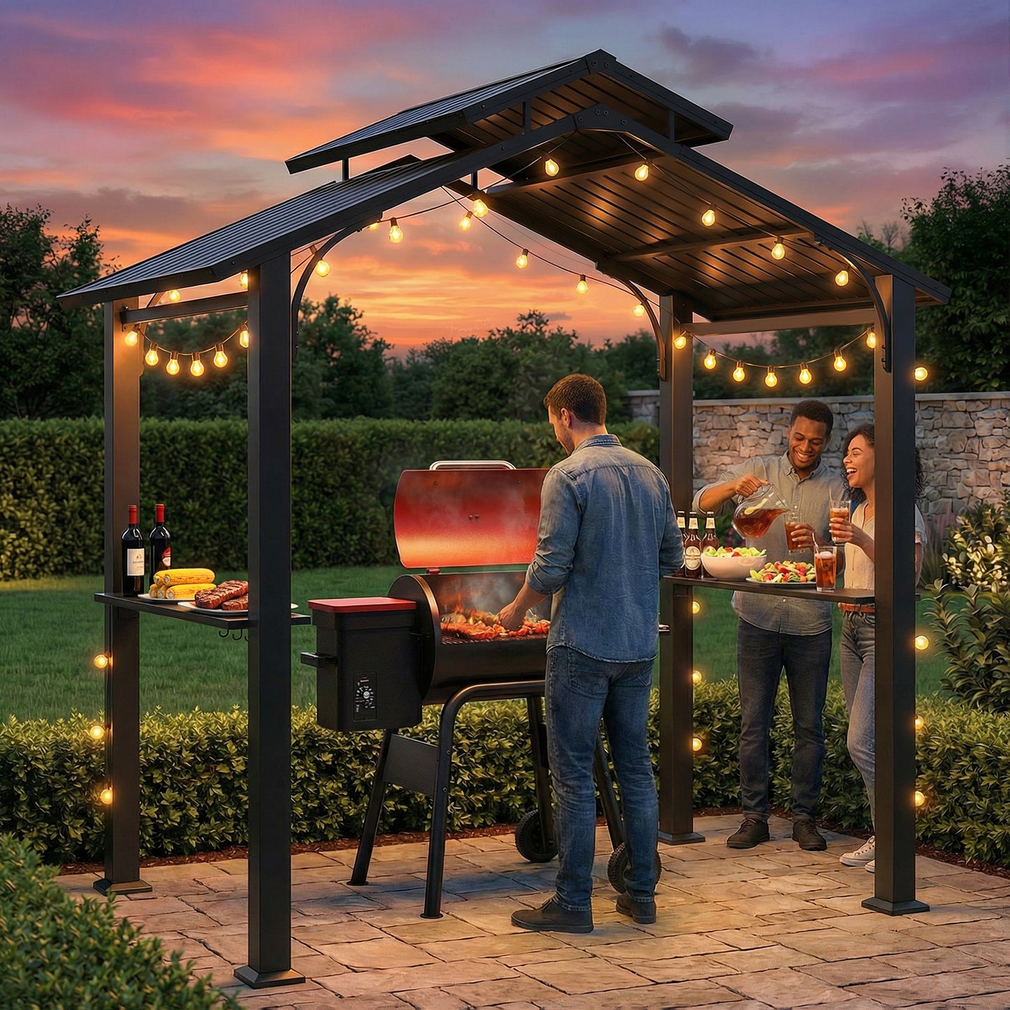 Jocoveol 8 x 5 ft. Hardtop Outdoor BBQ Gazebo