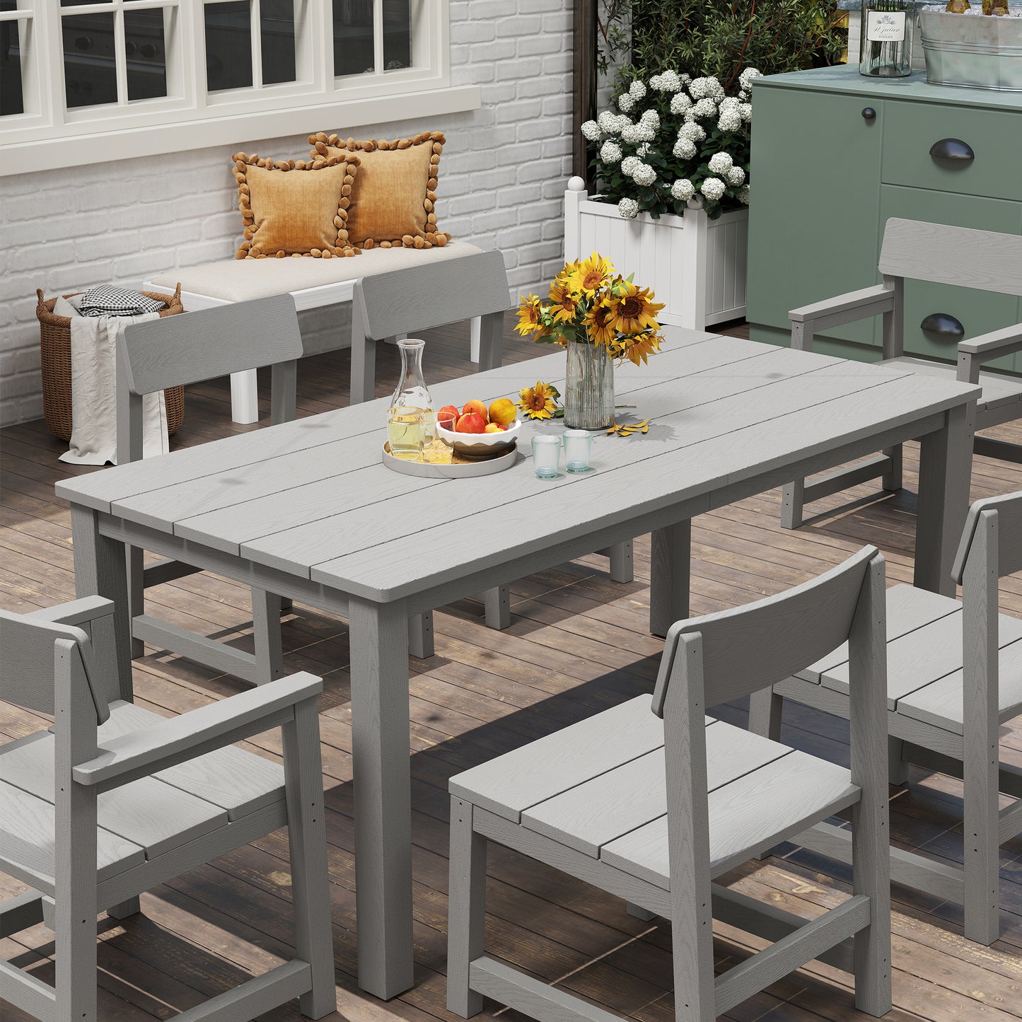 Jocoevol 7-Piece Outdoor Terrace Dining Table and Chair Set