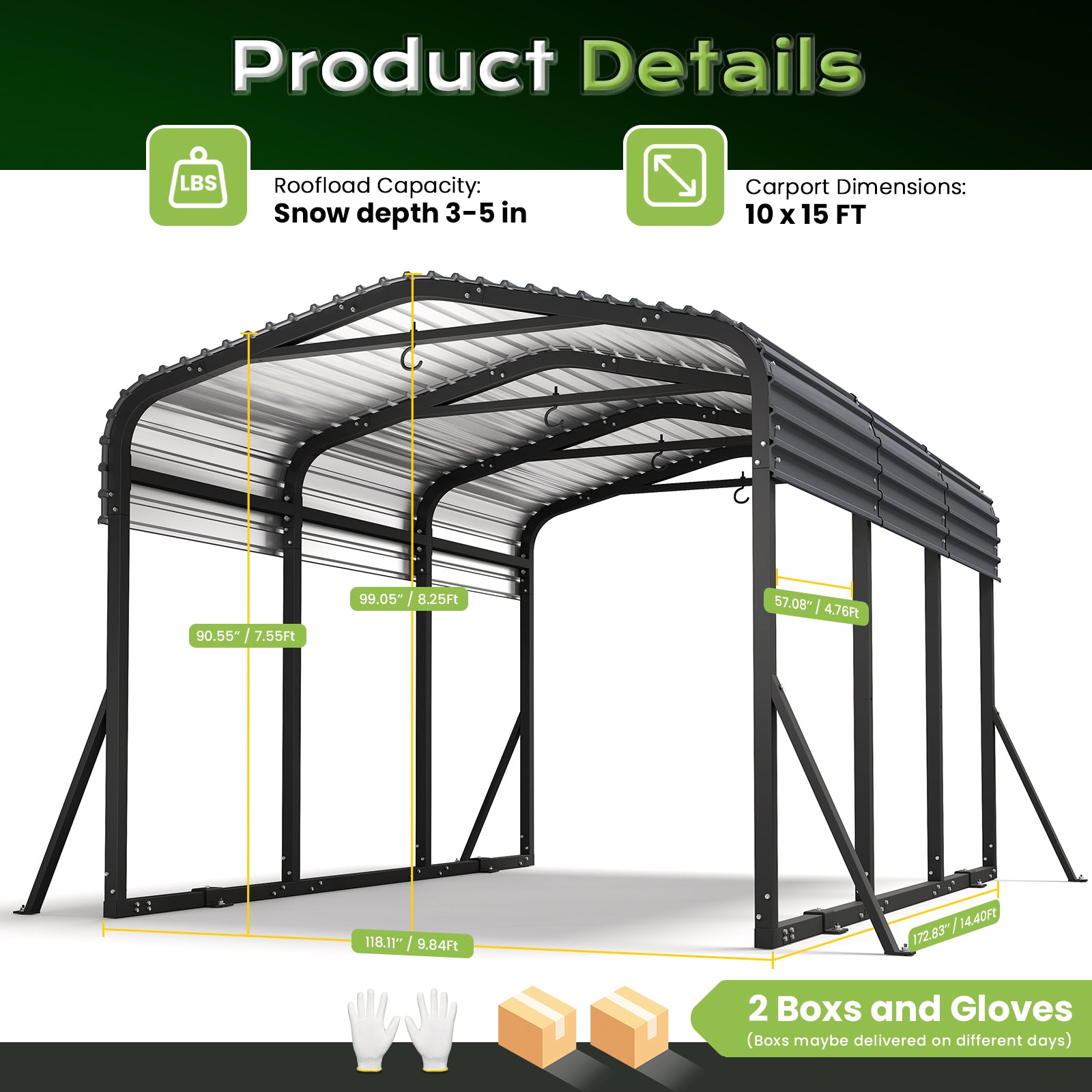 Jocoevol Heavy Duty Metal Carport.