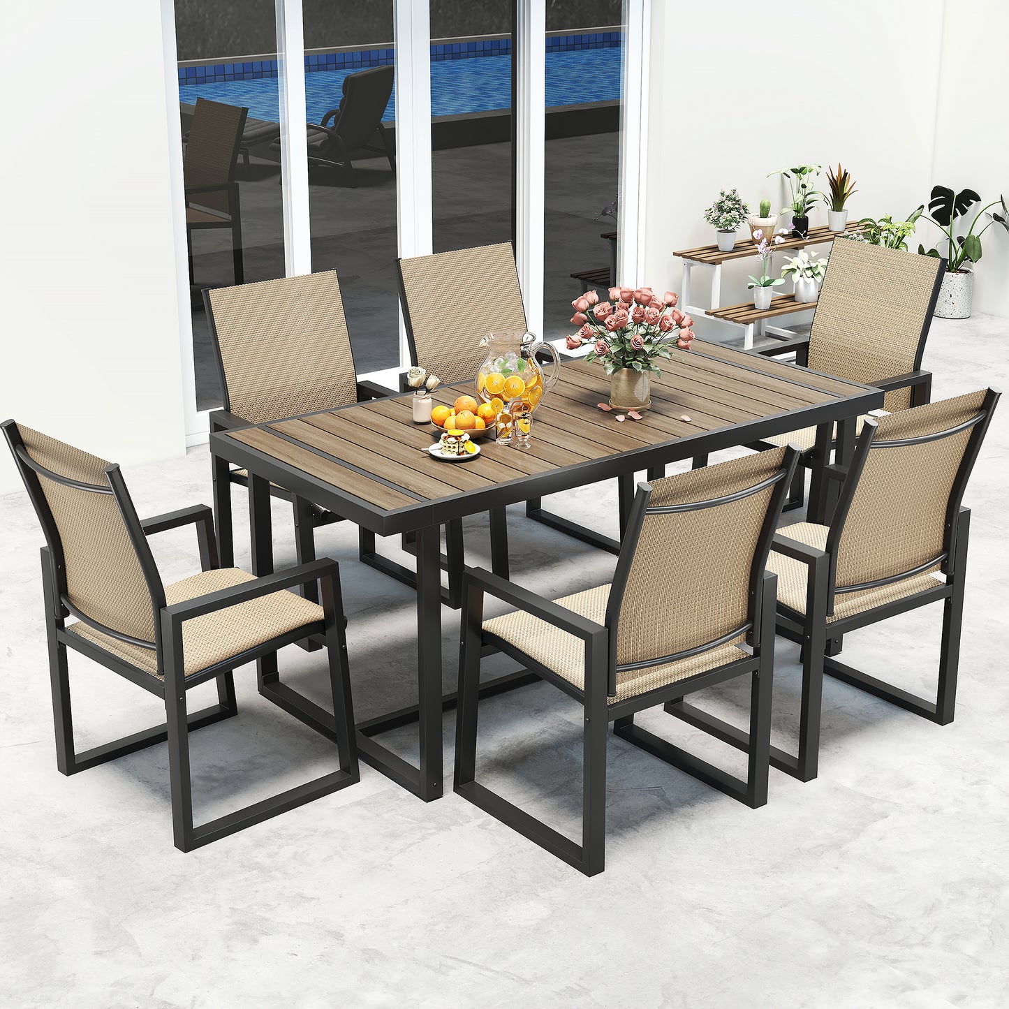 Jocoevol 7-Piece Outdoor Patio Dining Set (Seats 6)