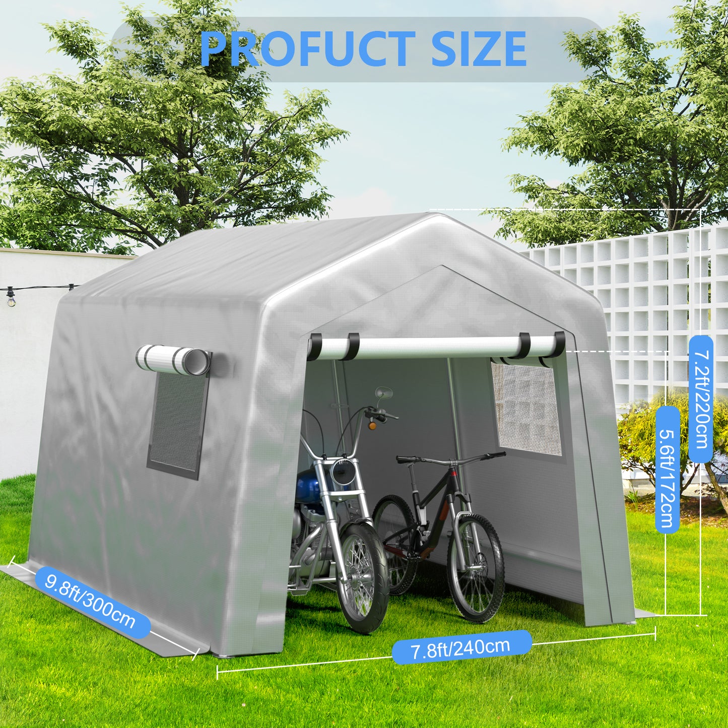 Jocoevol Carport Heavy Duty Tent with Roll-up Windows