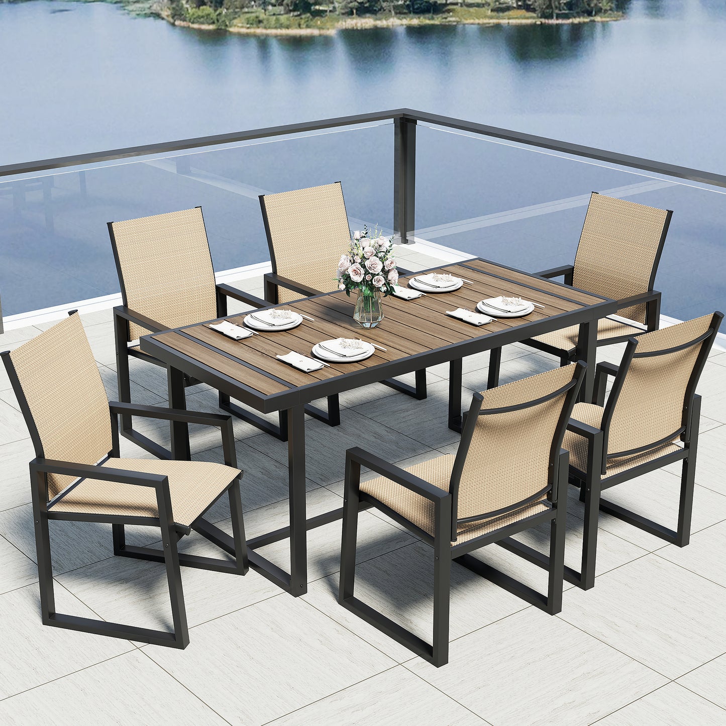 Jocoevol 7-Piece Outdoor Patio Dining Set (Seats 6)