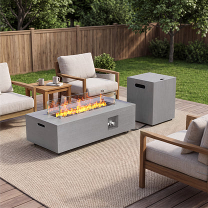 Jocoevol 42-Inch Propane Fire Pit Table, 50,000 BTU for Patio
