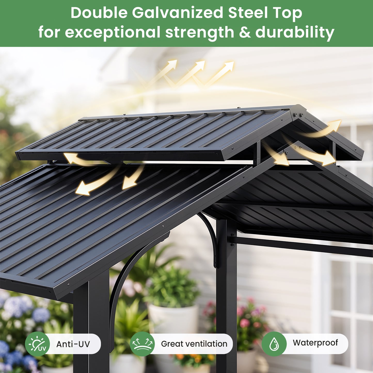 Jocoveol 8 x 5 ft. Hardtop Outdoor BBQ Gazebo