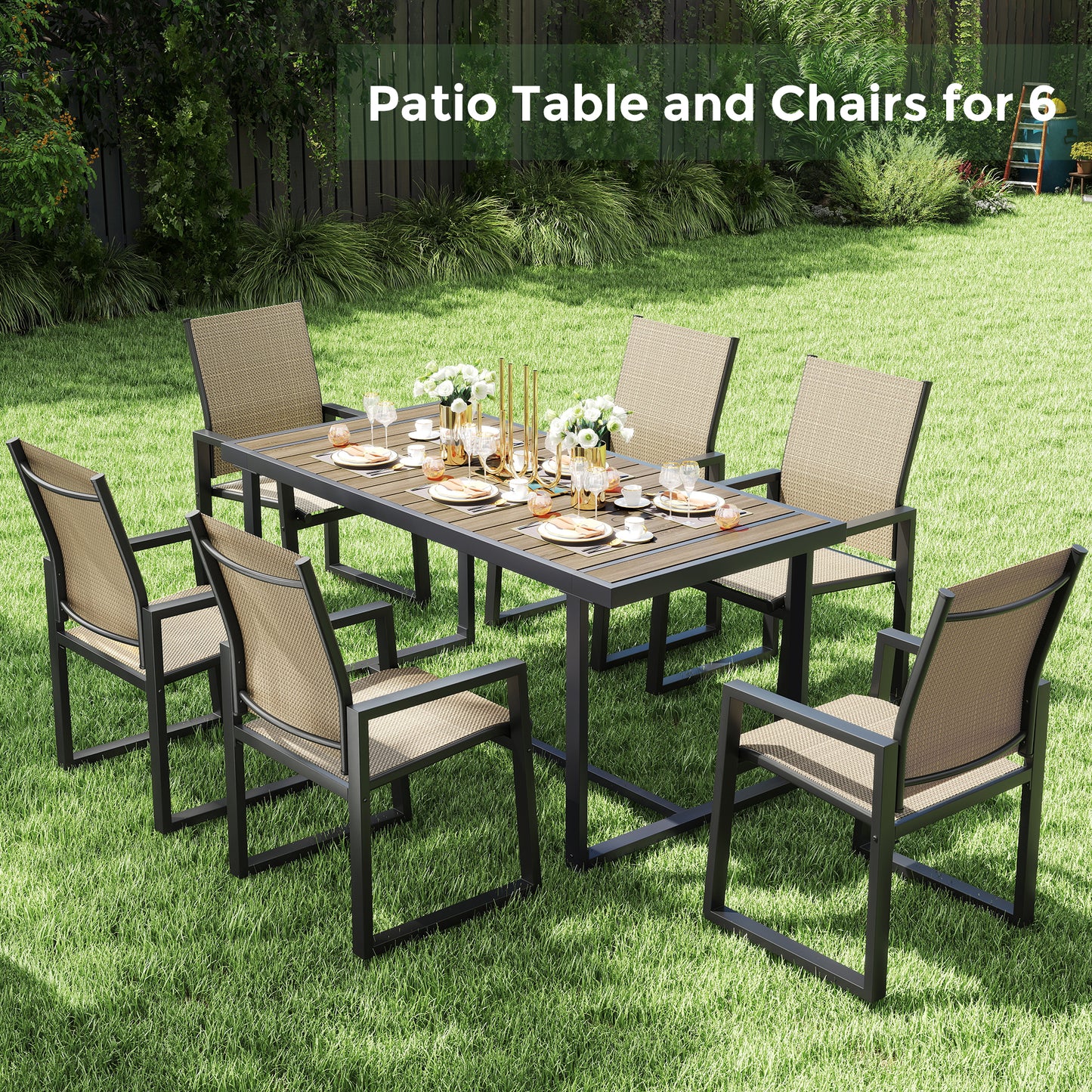 Jocoevol 7-Piece Outdoor Patio Dining Set (Seats 6)