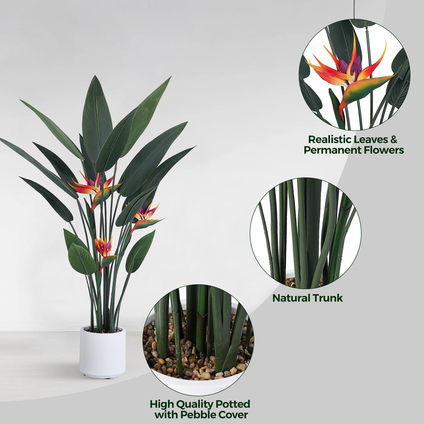 Jocoevol Artificial Bird of Paradise Plant