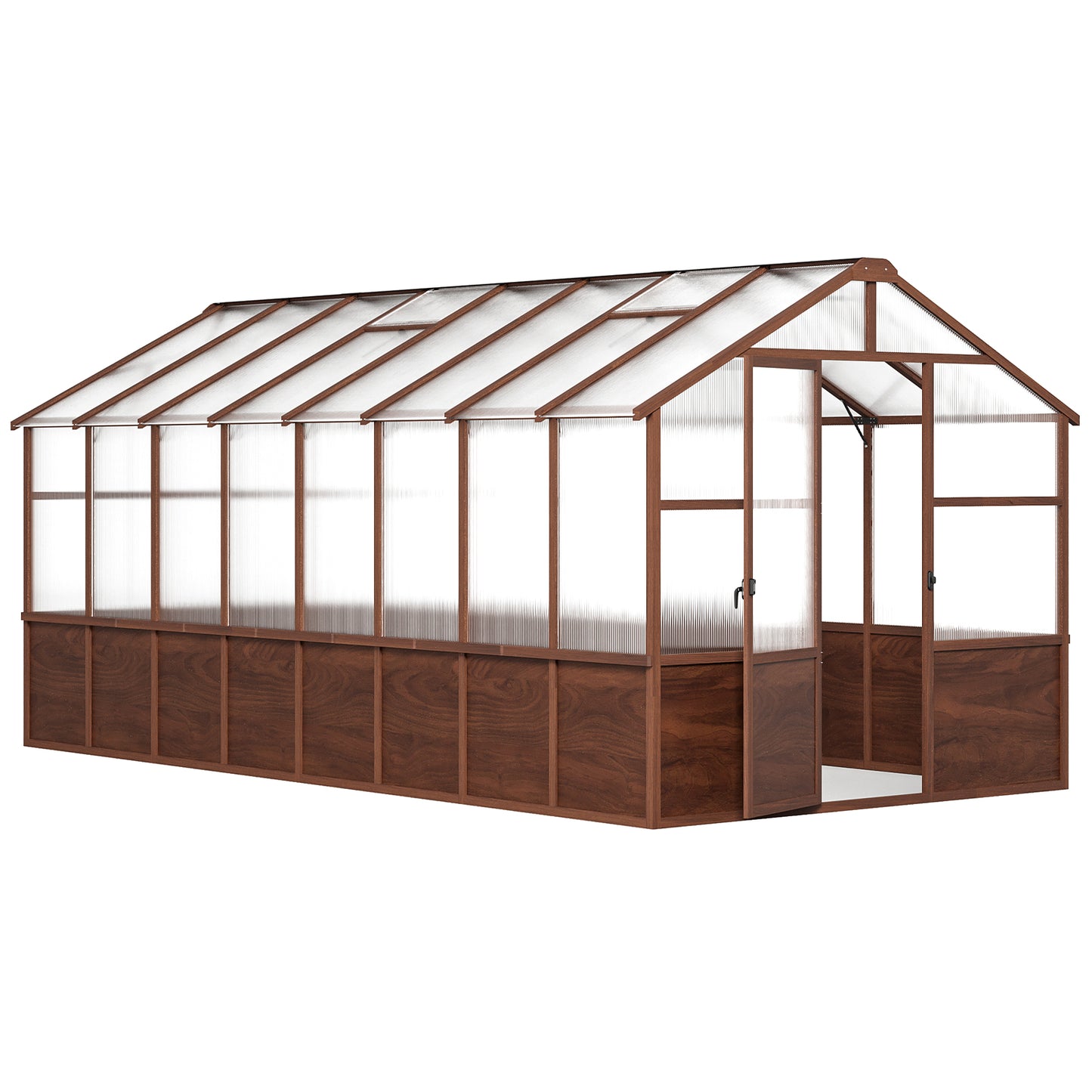 Jocoevol Outdoor Greenhouse — Wooden-Framed Polycarbonate Greenhouse