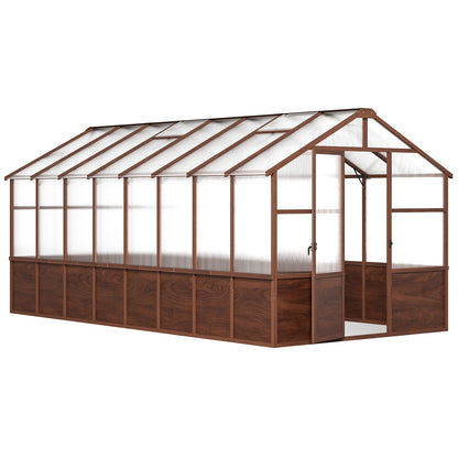Jocoevol Outdoor Greenhouse — Wooden-Framed Polycarbonate Greenhouse