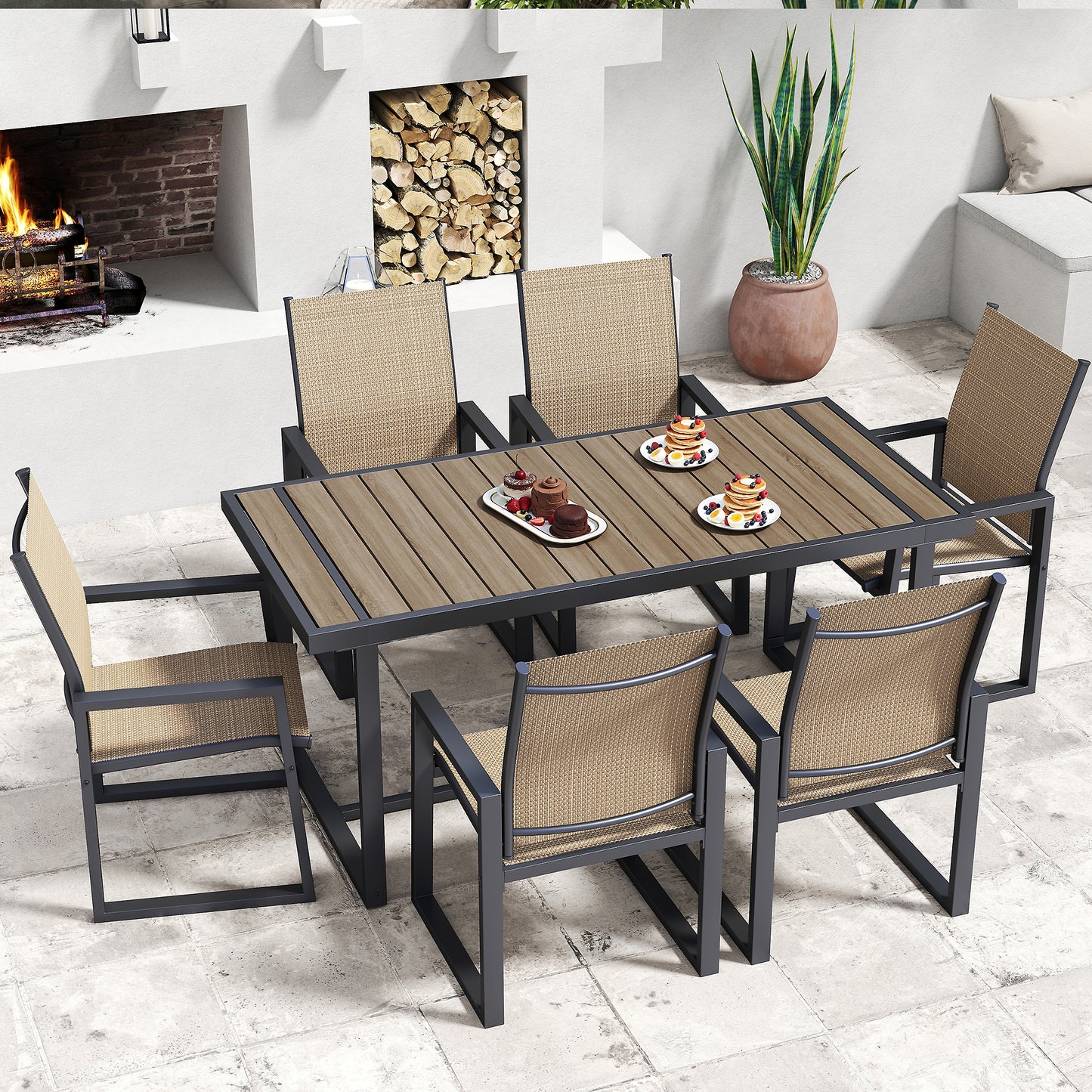 Jocoevol 7-Piece Outdoor Patio Dining Set (Seats 6)