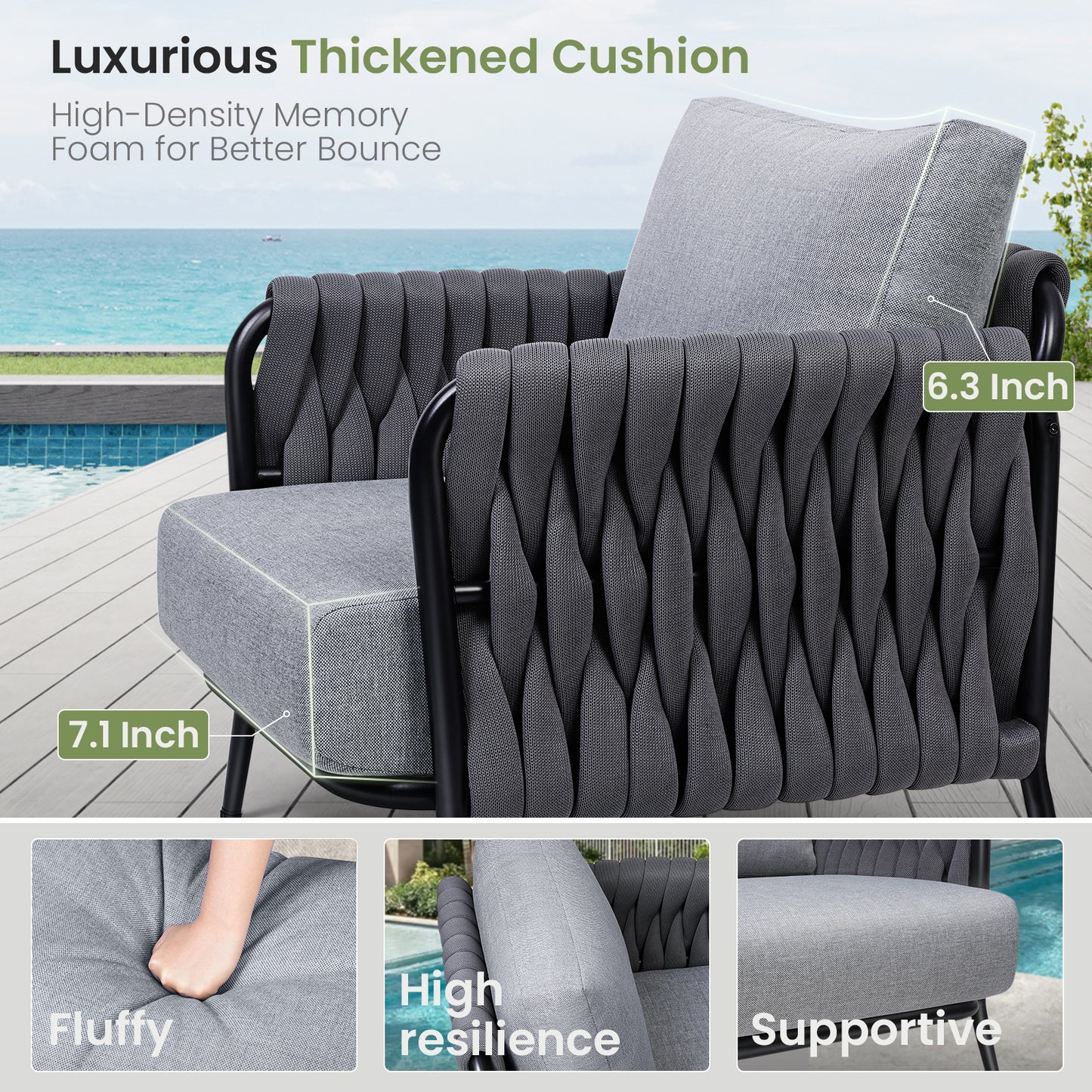 Jocoevol 5-Piece Outdoor Patio Sofa Set