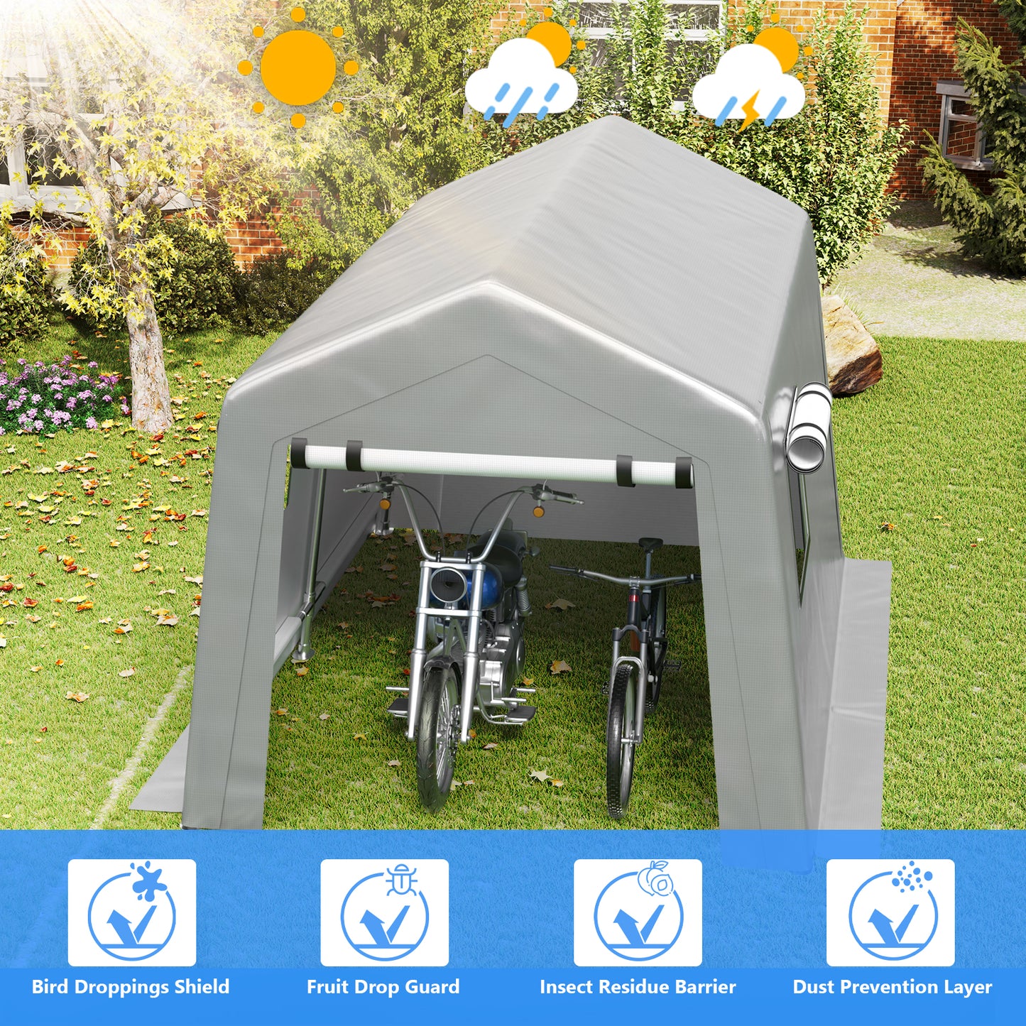 Jocoevol Carport Heavy Duty Tent with Roll-up Windows