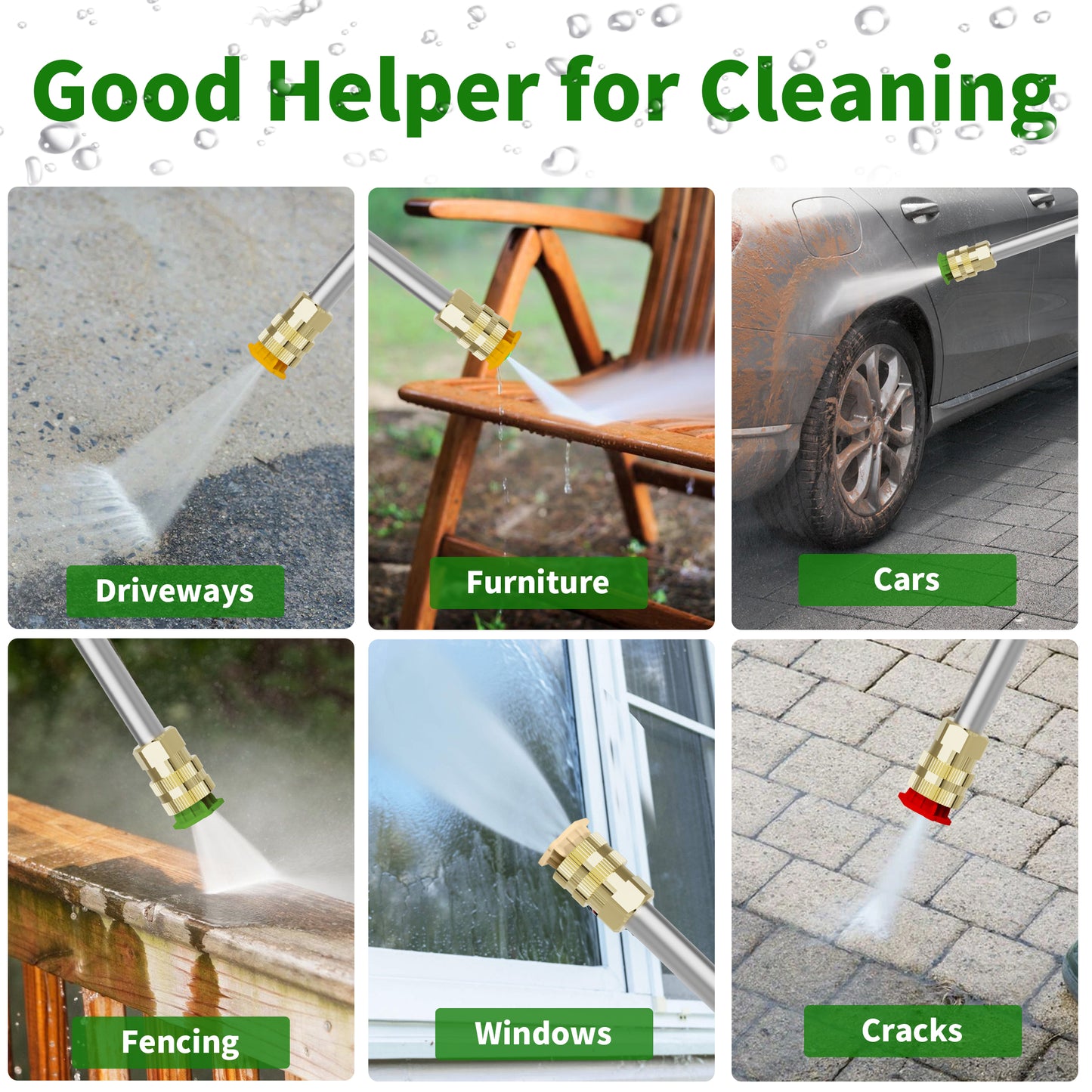 Vipuse Electric Pressure Washer - Clean Tool for Cars/Fences/Patios/Floor