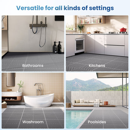 Jocoevol Non-slip, Waterproof, Soft PVC Floor Tiles