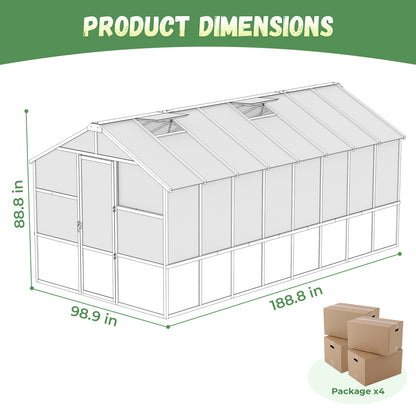 Jocoevol Outdoor Greenhouse — Wooden-Framed Polycarbonate Greenhouse