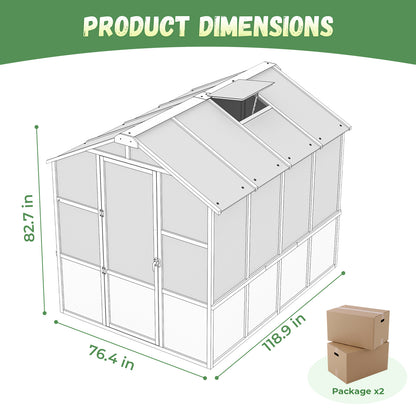 Jocoevol Wooden Greenhouse with Polycarbonate Panels for Outdoors