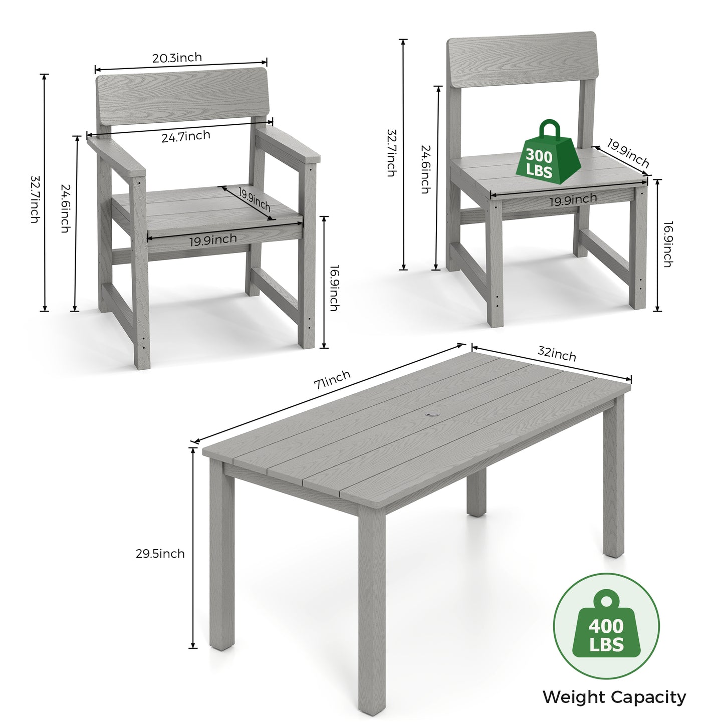 Jocoevol 7-Piece Outdoor Terrace Dining Table and Chair Set