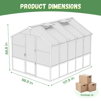 Jocoevol Wooden Greenhouse with Polycarbonate Panels for Outdoors