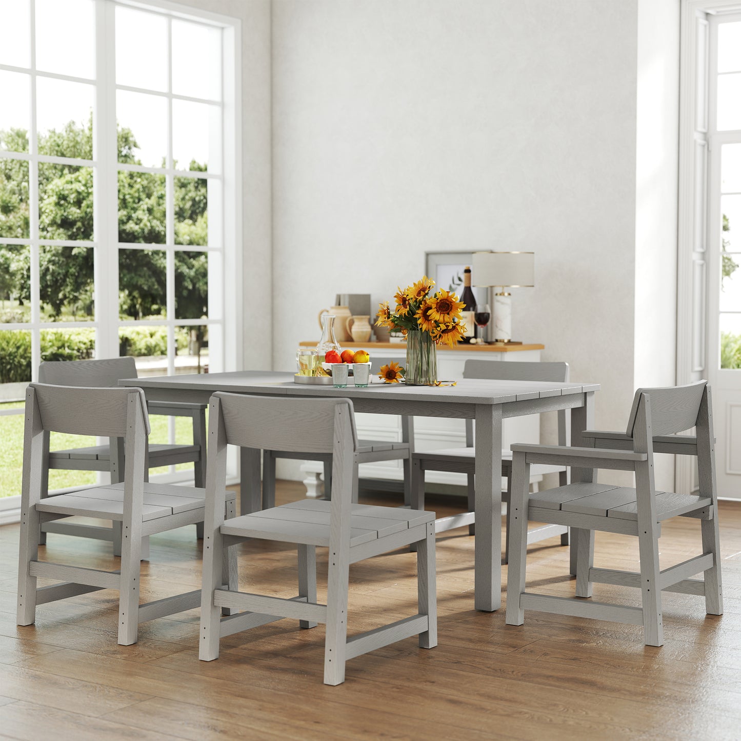 Jocoevol 7-Piece Outdoor Terrace Dining Table and Chair Set