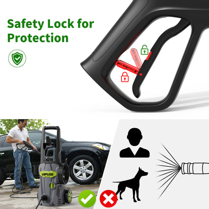 Vipuse Electric Pressure Washer - Clean Tool for Cars/Fences/Patios/Floor