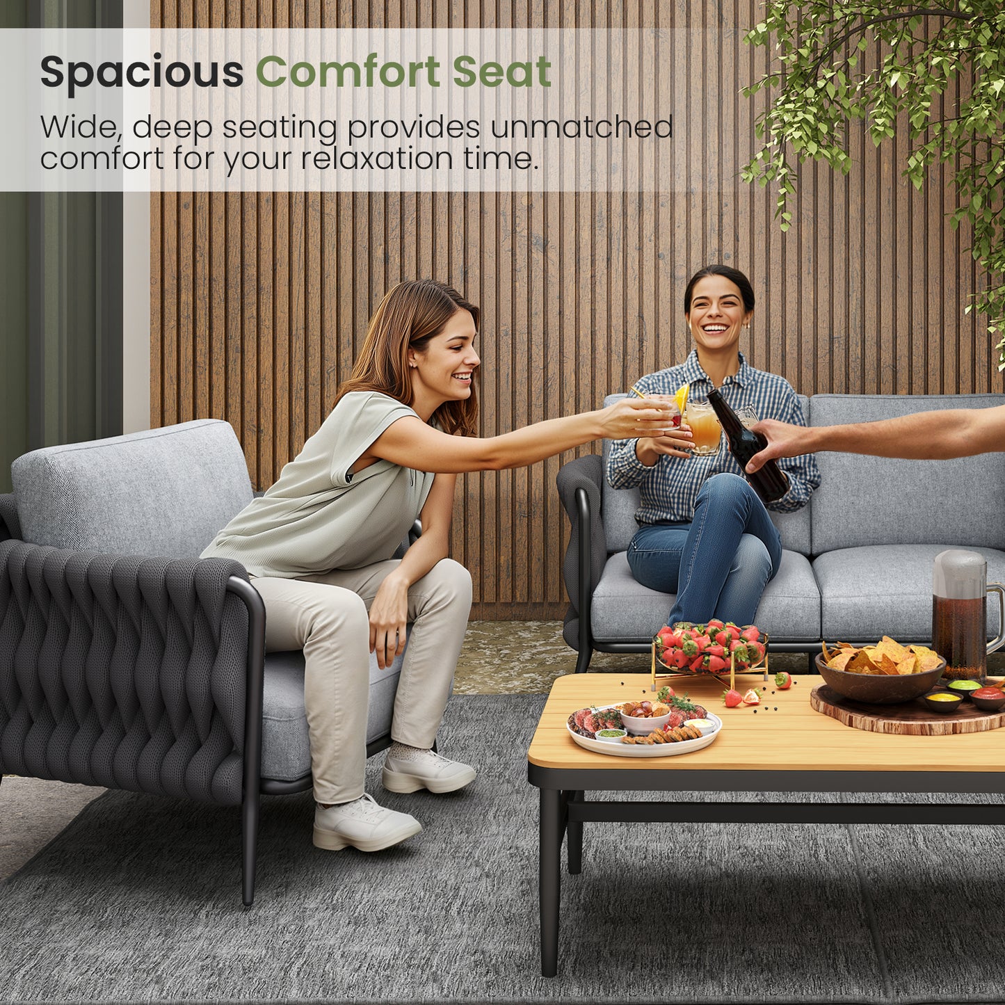 Jocoevol 5-Piece Outdoor Patio Sofa Set